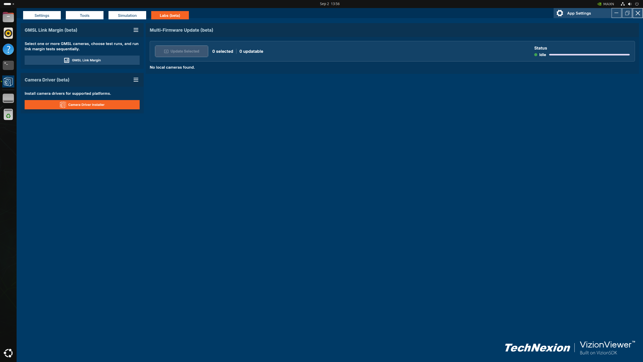 Open the Camera Driver Installer from Labs