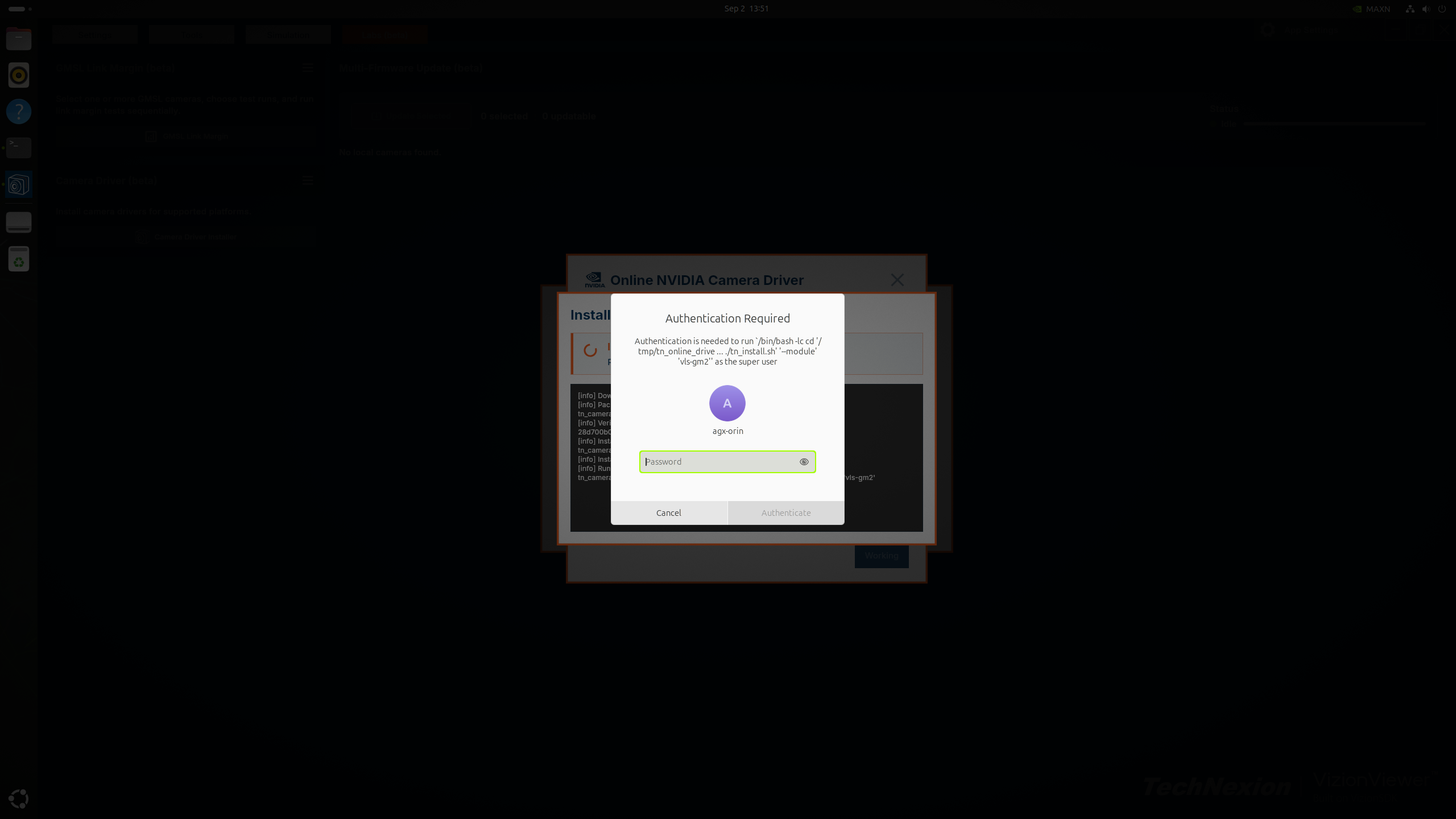 Authorize camera-driver installation