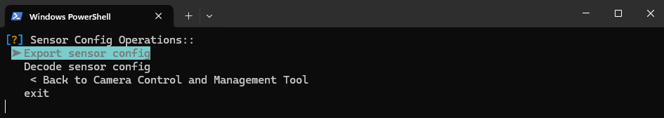 Sensor Config